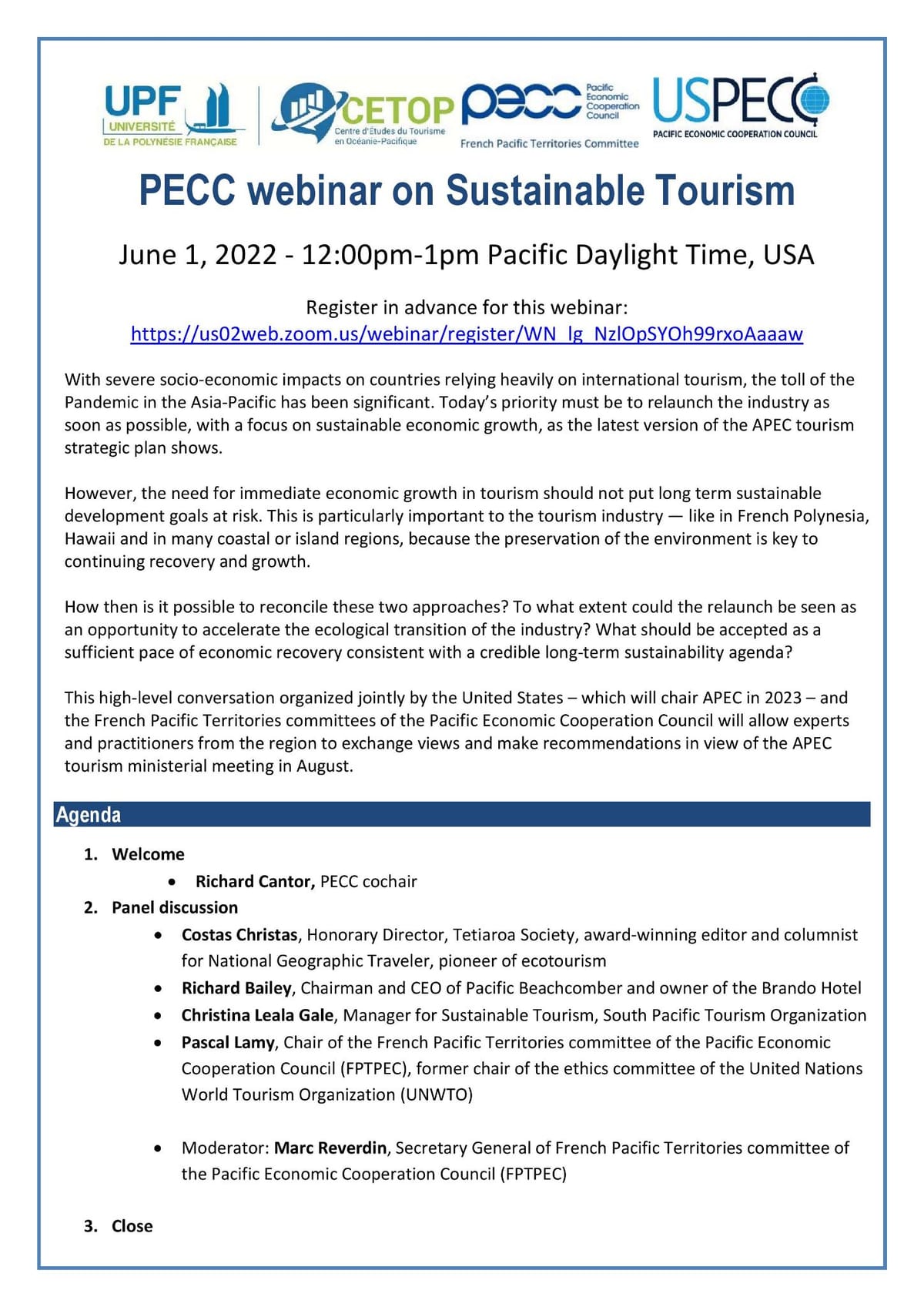 Séminaire — Connectivité et relance du tourisme post-COVID